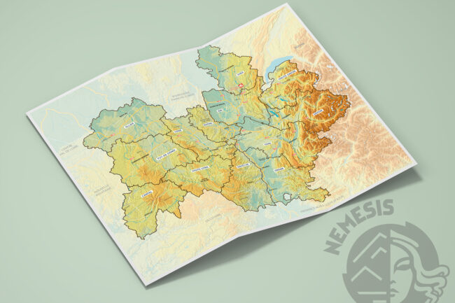 Carte topographique support print