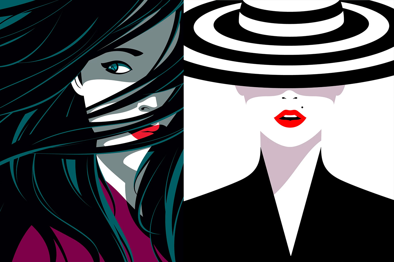 women flat design illustration